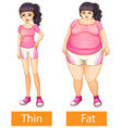 Fat and skinny people Royalty Free Vector Image