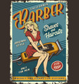 vintage barbershop poster vector image vector image