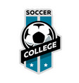 soccer college logo vector image