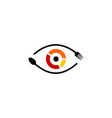 eye see food spoon fork logo icon vector image