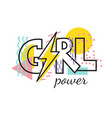 geometric modern lettring girl power vector image