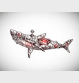 mechanical fish hand drawn vector image vector image
