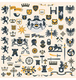 heraldic design elements set vector image