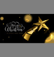 christmas and new year 3d gold star greeting card vector image