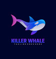logo killer whale gradient colorful style vector image vector image