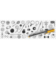 sport games equipment doodle set vector image vector image