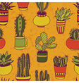 succulents garden - seamless pattern vector image