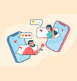 dating app online chat and social match vector image