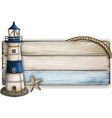 watercolor wooden nautical vintage banner vector image vector image