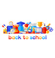 back to school background with education icons vector image