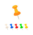 icons of pin buttons needles flat symbols vector image