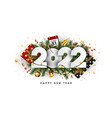 modern greeting happy new year 2022 vector image