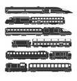 trains and wagons black railway cargo vector image