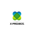 abstract x butterfly letter logo symbol vector image