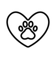paw icon isolated contour symbol vector image