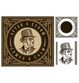retro card with gentelman draw vector image vector image