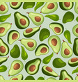 seamless pattern with avocado fruits repeated vector image vector image
