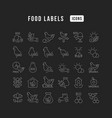 set of linear icons of food labels vector image vector image