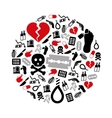 suicide icons in circle vector image vector image