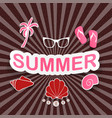 beach icon set vector image vector image