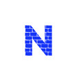 brick logo letter n vector image