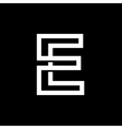 capital letter e from the white interwoven strips vector image