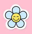 daisy flower with smiling eyes emoji sticker vector image