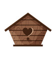 wooden handmade bird house isolated on white vector image vector image