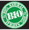 100 percent natural bio grunge stamp vector image