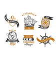 happy columbus day logo sign flat set vector image