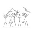 cartoon group soldiers or armed people vector image vector image