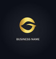 round gold leaf organic logo vector image vector image