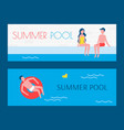 summer pool set of posters vector image vector image