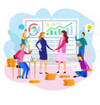 woman shake hand team report financial strategy vector image