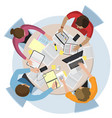 top view office workspace vector image
