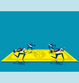 business team running on banknote concept vector image