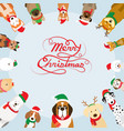 dogs wearing christmas costume frame vector image