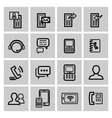 black phone icons set vector image vector image