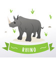 cartoon rhino mascot vector image vector image