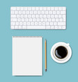 computer keyboard set isolated mint background vector image vector image