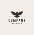 hummingbird colibri roar hipster vintage logo icon vector image vector image