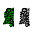 mississippi - map is designed cannabis leaf vector image
