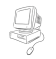 old desktop computer vector image