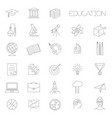 thin line education icon set vector image