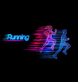 running neon light landing page template man vector image vector image