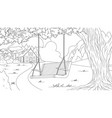 swing on a tree in forest vector image vector image