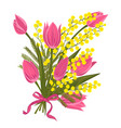 spring floral background with beautiful bouquet vector image