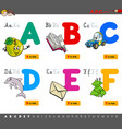 Cartoon english alphabet with animals Royalty Free Vector