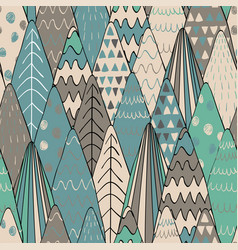 Forest seamless pattern background with winter Vector Image