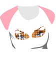 t-shirt with girl eye vector image